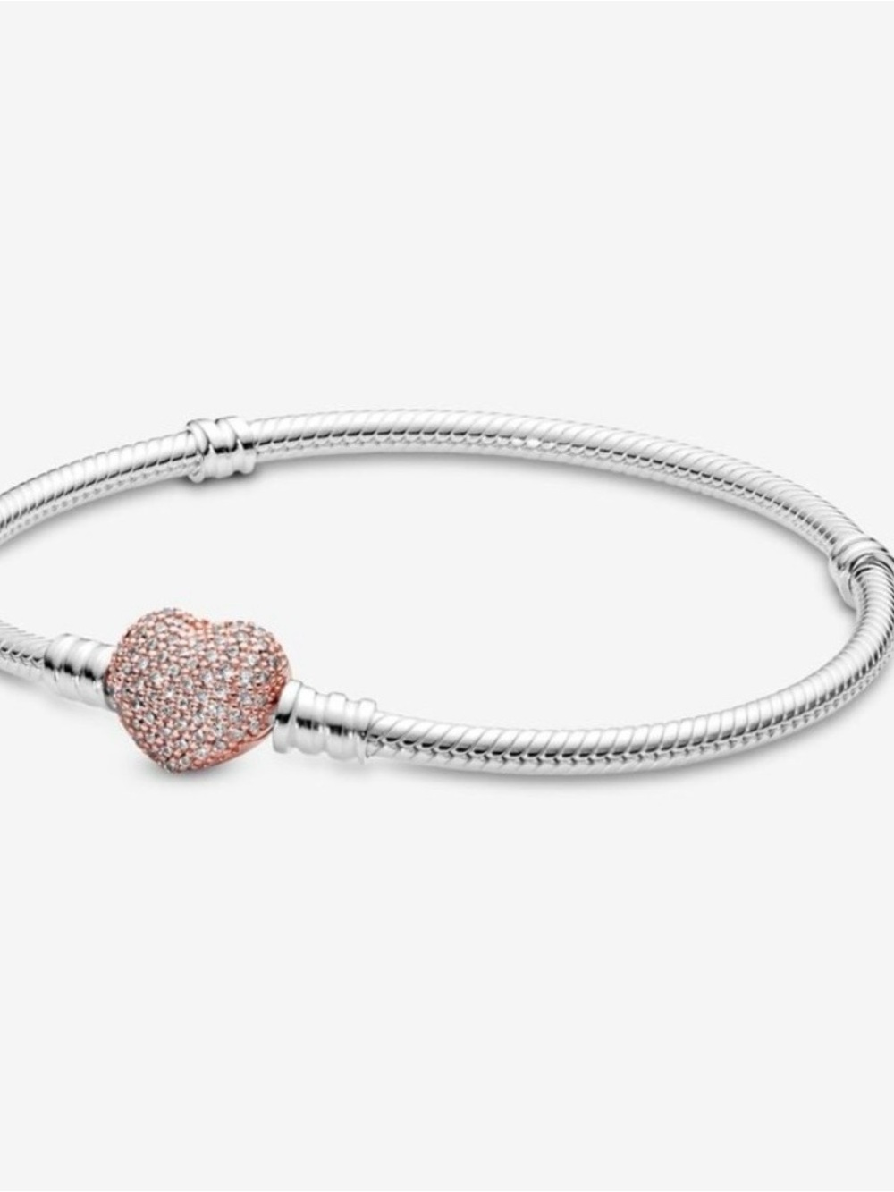 Pandora Two-Tone Heart Charm Bracelet in Silver and Gold - Picture 4 of 4